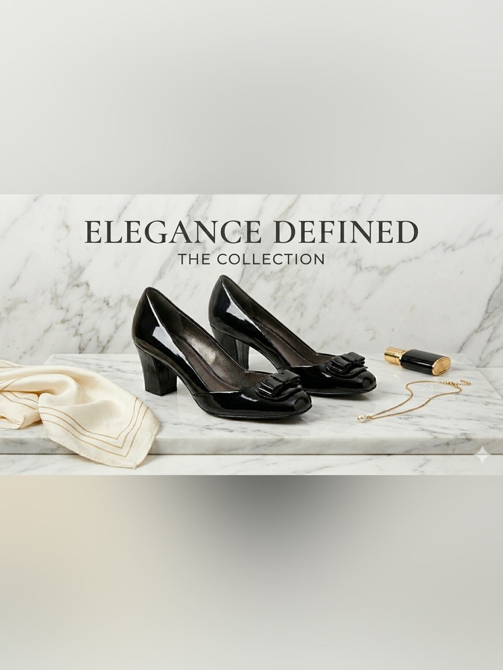Tahari Layla Black Patent Leather Peep Toe Block Heel Pumps Size 6.5